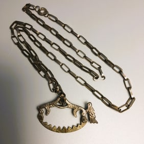 Vintage Metal Pin/Pendant Necklace