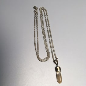 925 Silver Quartz Crystal Pendant Necklace