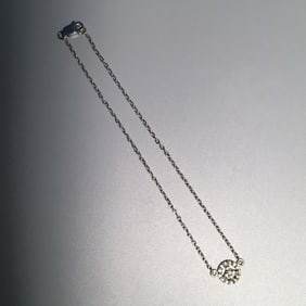925 Silver & White Stone Peace Ankle Bracelet