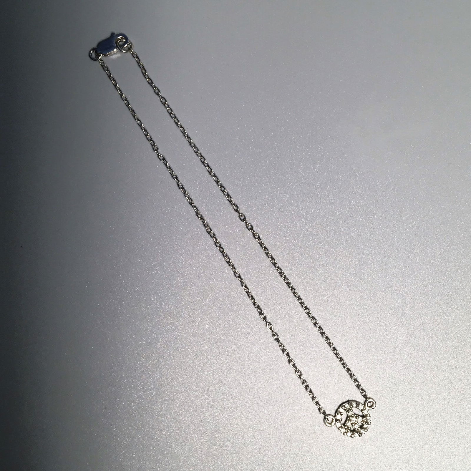 925 Silver & White Stone Peace Ankle Bracelet (1 of 3)