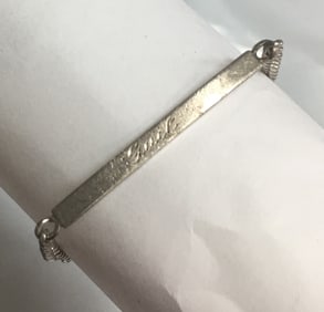 .925 Sterling Silver "Gail" Personalized Cuban Link Bracelet 7 1/8"