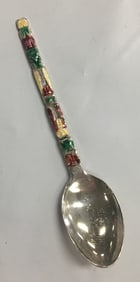 Vintage BM Co Sterling Silver Vancouver Enameled Souvenir Spoon