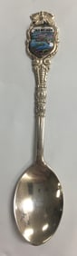 Vintage Sterling Silver Cala Ratjada Mallorca Enameled Souvenir Spoon