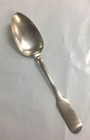 Antique 1857 Russian Imperial .84 Sterling Silver Table Dinner Spoon 8"