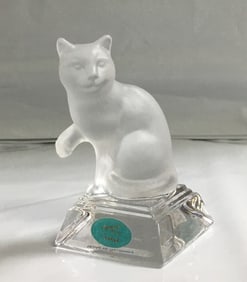 Goebel Crystal Collection Frosted Cat or Panther Figurine Paperweight