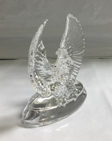 Vintage Stolzle Bald Eagle of Power Crystal Figurine Paperweight