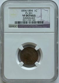 1894/1894 FS-301 Indian Head Cent - NGC VF Details