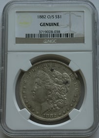 1882 O/S Morgan Silver Dollar NGC Genuine