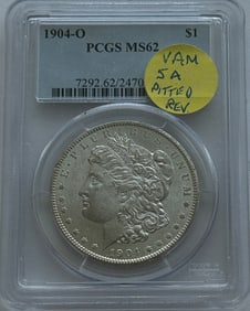 1904-O $1 Morgan Silver Dollar PCGS MS62 VAM 5A Pitted Rev