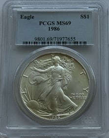 1986 $1 Silver Eagle - PCGS MS69 (First Year of Issue)