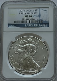 2014 $1 American Silver Eagle - NGC MS70 Early Releases