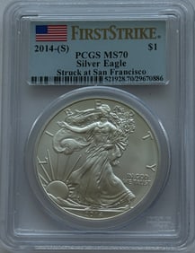 2014-(S) $1 American Silver Eagle - PCGS MS70 (First Strike, Struck at San Francisco)