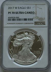 2017-W $1 American Silver Eagle - NGC PF70 Ultra Cameo