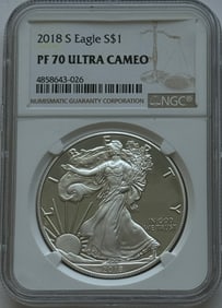 2018-S $1 American Silver Eagle - NGC PF70 Ultra Cameo