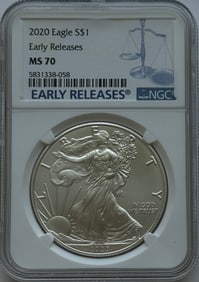 2020 $1 American Silver Eagle - NGC MS70 (Early Releases)