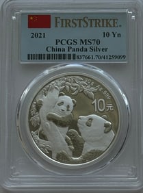 2021 10YN China Silver Panda - PCGS MS70 (First Strike)