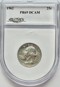 1962-P 25c Washington Silver Quarter MCCS PR69 DCAM