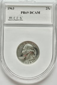 1963-P 25c Washington Silver Quarter MCCS PR69 DCAM