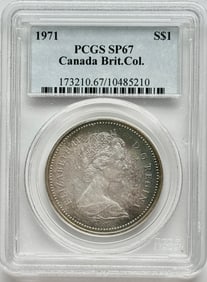 1971 Canada British Colombia Silver Dollar PCGS SP67