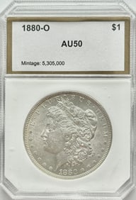 1880-O $1 Morgan Silver Dollar PCI AU50