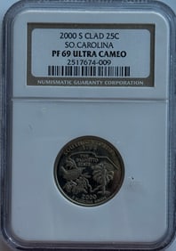 2000-S Clad 25c South Carolina Quarter - NGC PF69 Ultra Cameo
