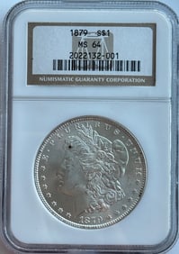 1879-P $1 Morgan Silver Dollar NGC MS64