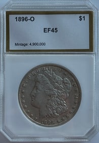 1896-O $1 Morgan Silver Dollar PCI EF45