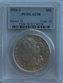 1921-S $1 Morgan Silver Dollar PCGS AU58