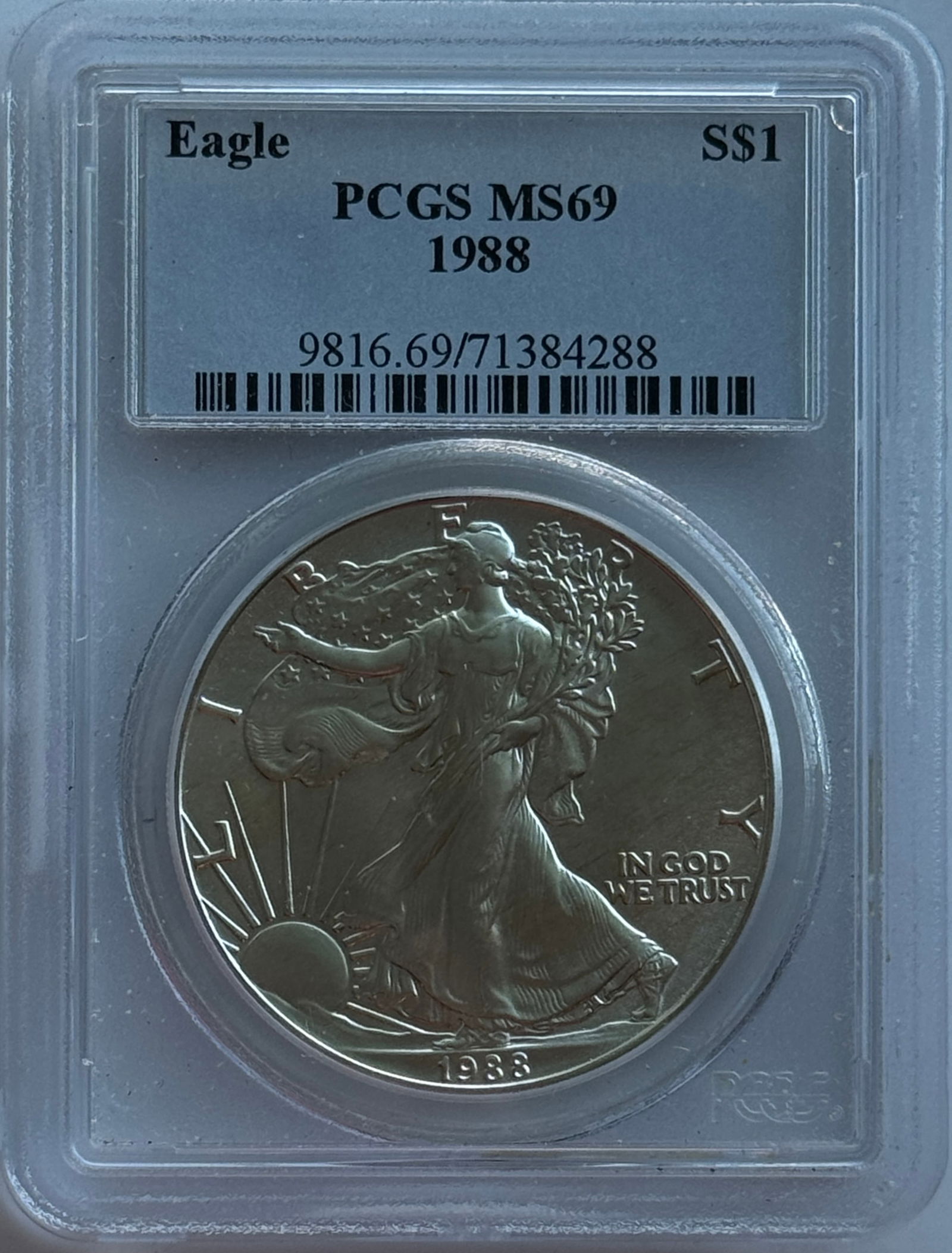 1988 $1 American Silver Eagle PCGS MS69 (1 of 2)