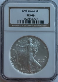 2004 $1 American Silver Eagle NGC MS69
