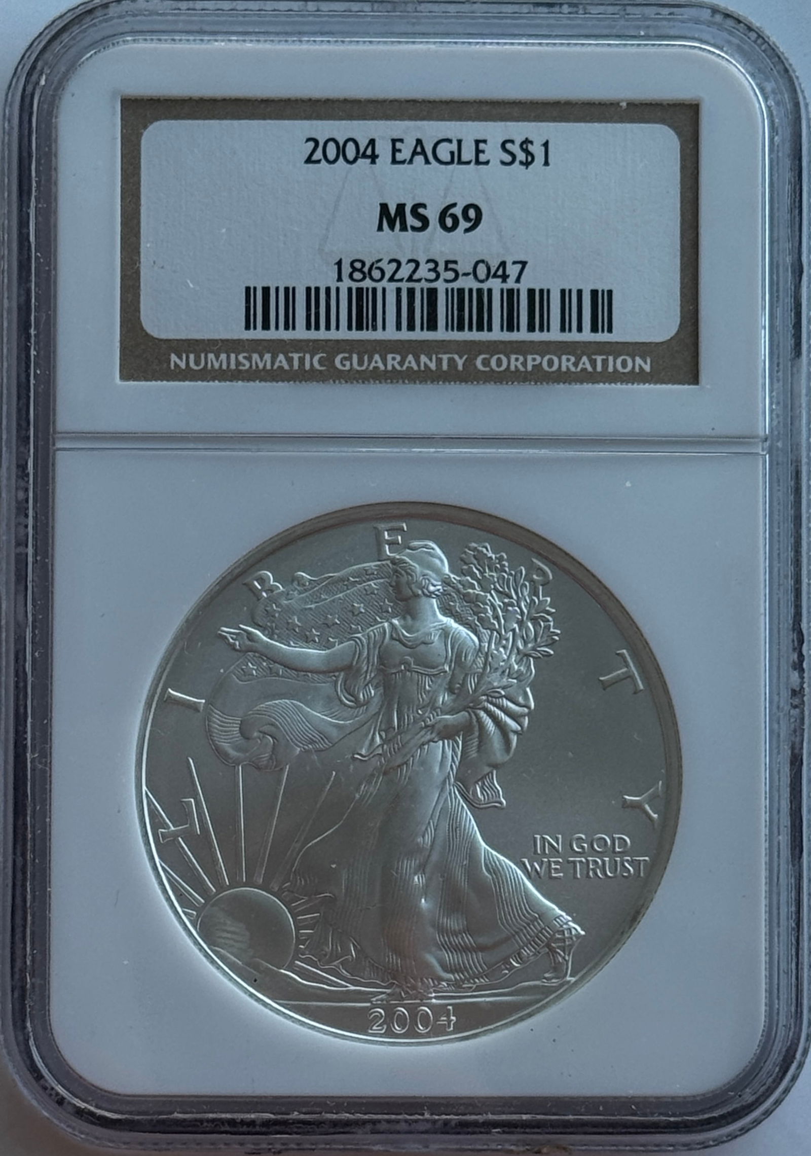 2004 $1 American Silver Eagle NGC MS69 (1 of 2)