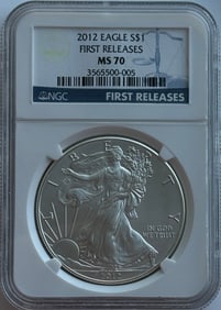 2012 $1 American Silver Eagle NGC MS70 First Releases