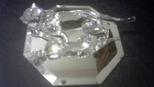 Swarovski Crystal Figurine, Leopard (217093) 5.5 MIB Collectible