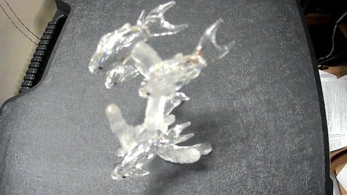 Swarovski Crystal School of Fish on Frosted Coral