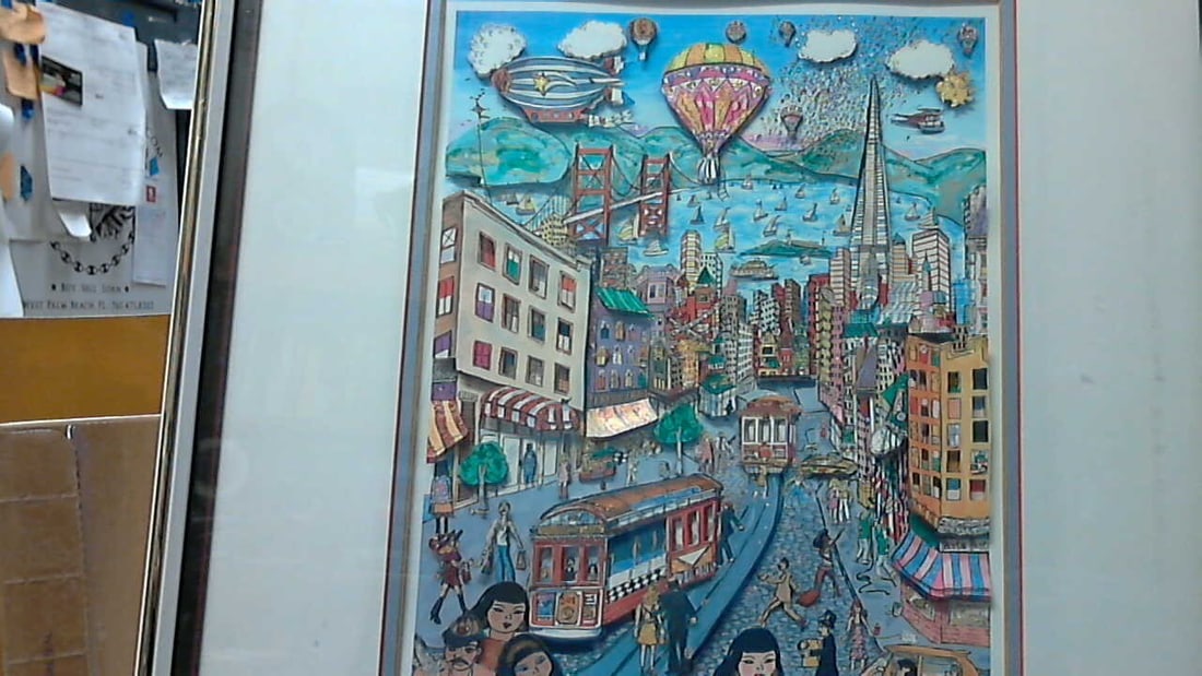 Vintage Charles Fazzino San Francisco California 3-D Framed Art 1980\'s ap-30 (1 of 8)