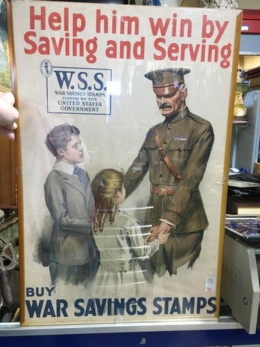 Help Him Win by Saving and Serving Buy War Savings Stamps WWI Poster (1 of 3)