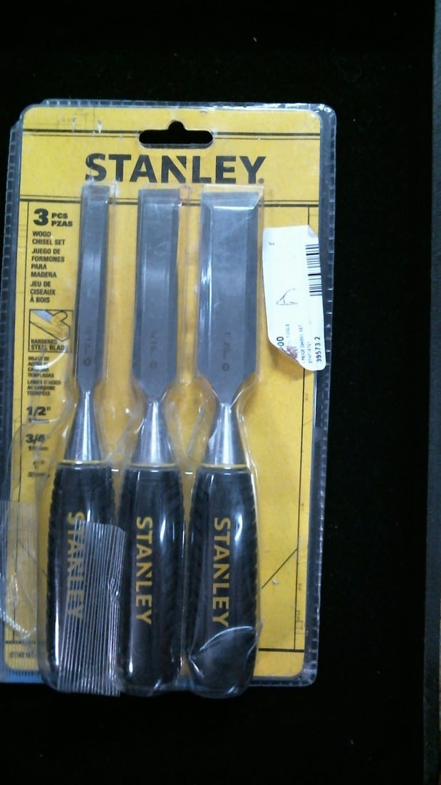 New In Box Stanley Three (3) Piece Wood Chisels: 1/2", 3/4" & 1" (STHT16727 ) (1 of 2)