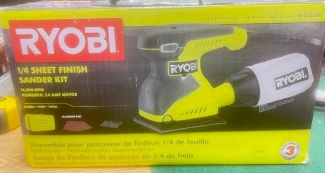 USED - RYOBI S652DGK 1/4 Sheet Finish Sander Kit (Corded) (1 of 2)