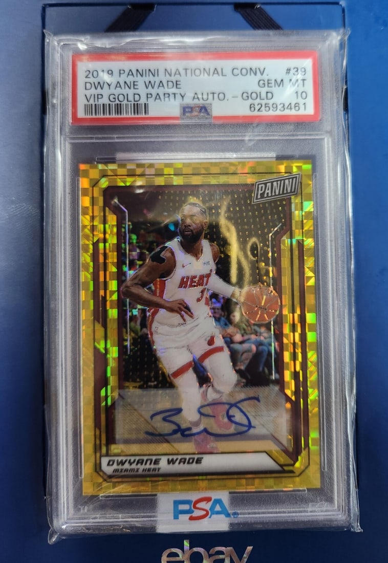 2019 Panini National Convention Dwyane Wade Vip Gold Autograph /5 Pop 1 PSA 10 (1 of 3)