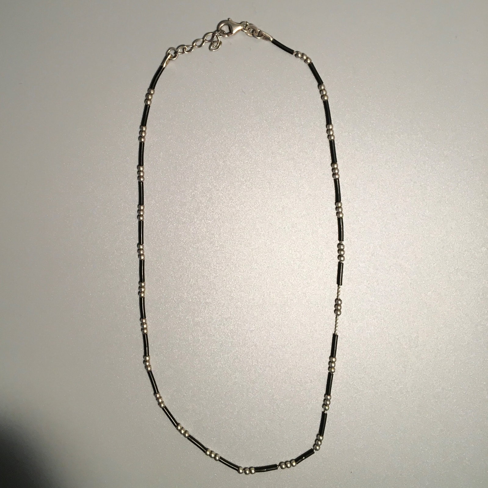 Sterling Silver & Black Resin Necklace (1 of 1)