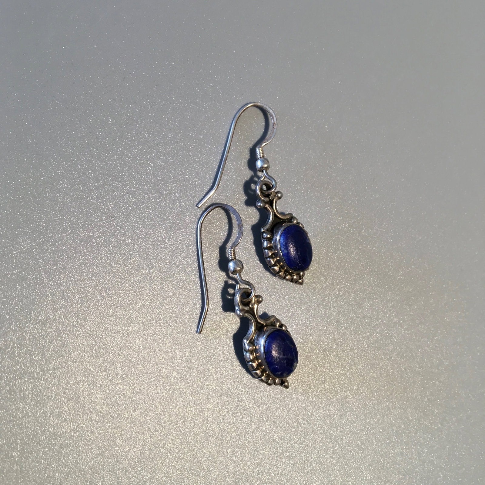 Sterling Silver & Lapis Pendant Earrings (1 of 2)
