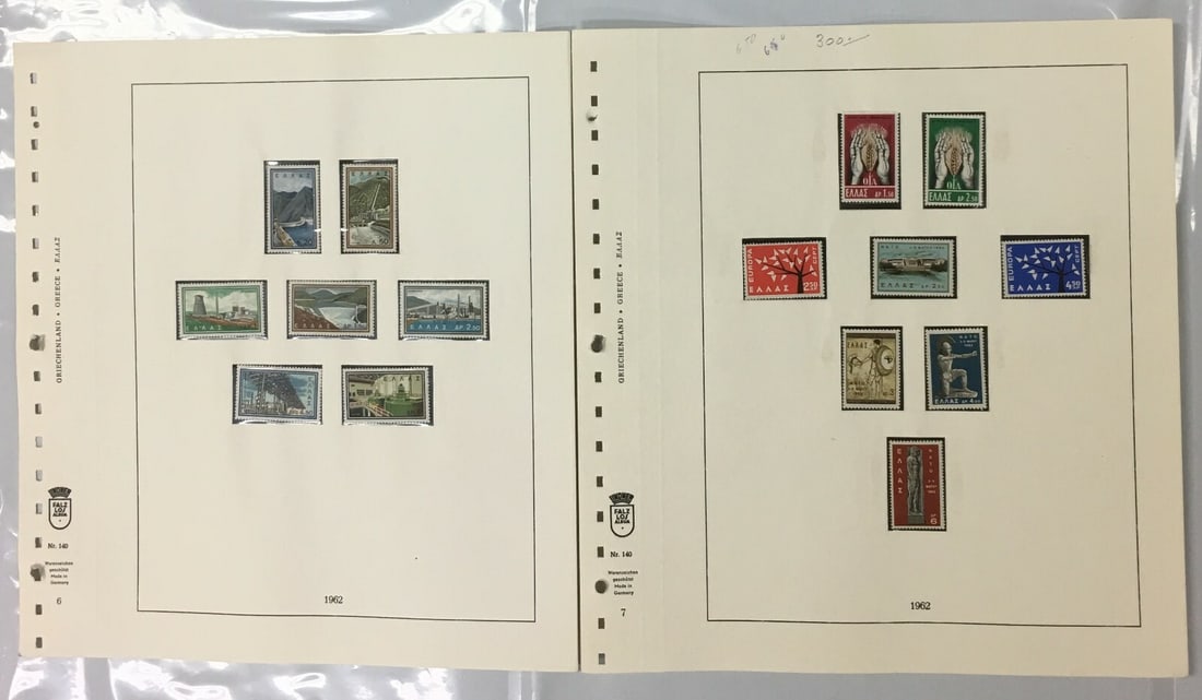 Greece 1962-69 Stamp Collection on Lindner Illustrated & Hingeless 23 Album Page (1 of 12)