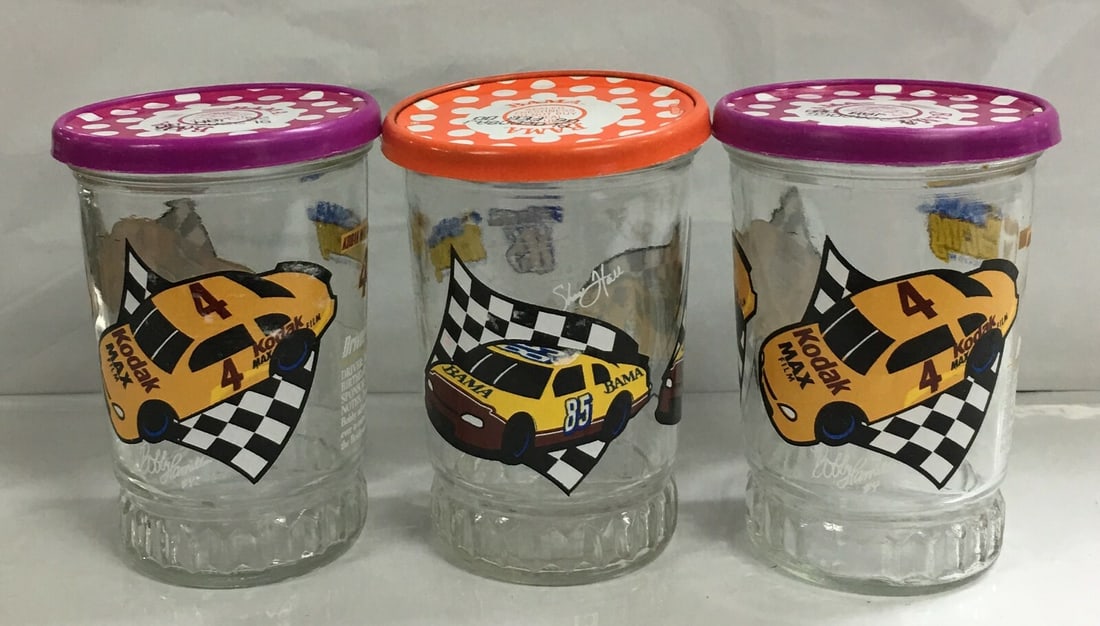 Set of 3 #4 & #85 Bama Racing Collection Jelly Glass Jars (1 of 8)