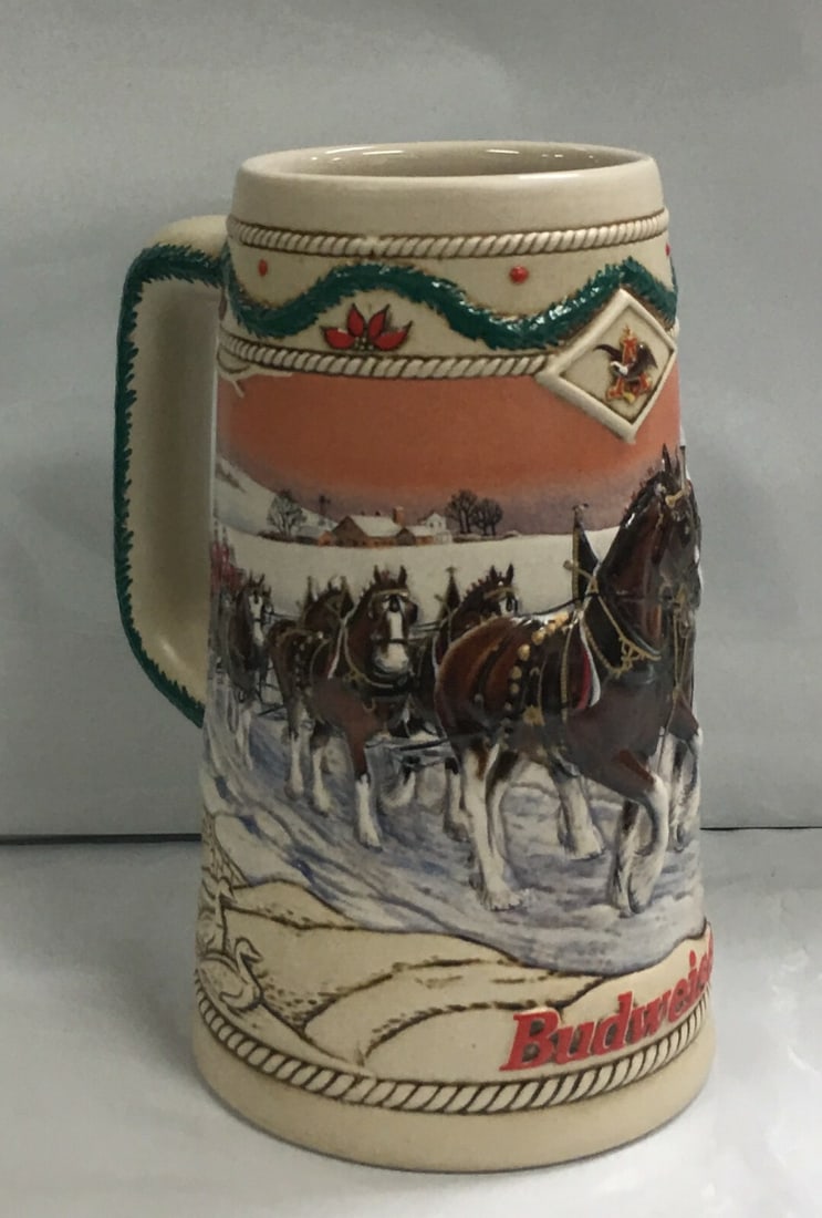 Vintage 1996 Budweiser Anheuser-Busch American Homestead Holiday Beer Stein (1 of 10)