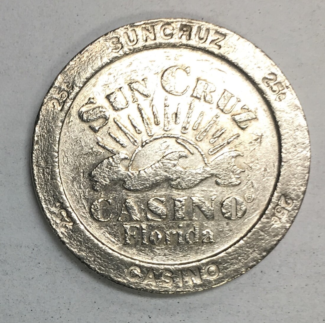 Sun Cruz Casino Florida 25 Cent Token: Please, review pictures for condition and details. This would be a great addition to your collection!