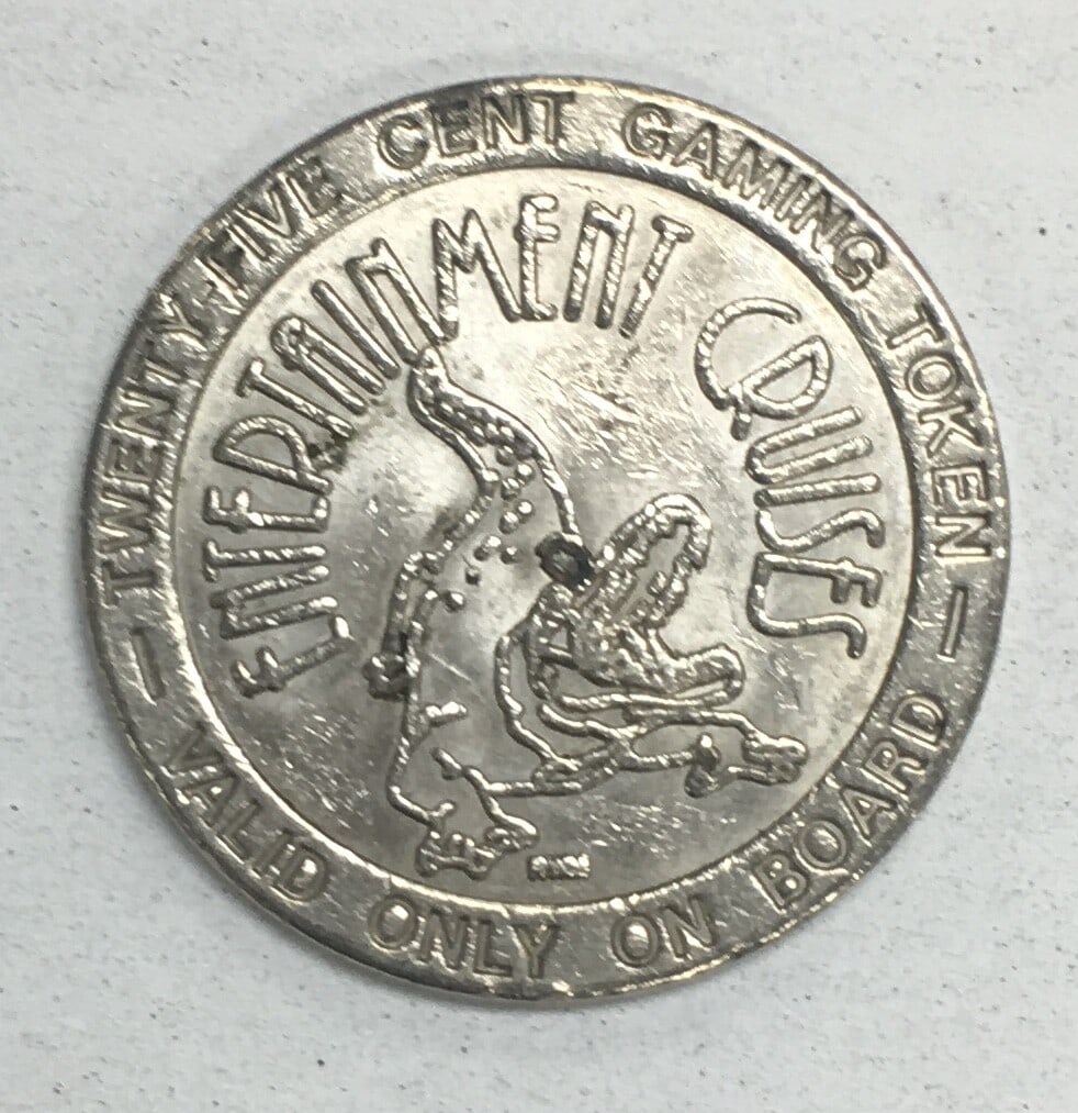Entertainment Cruises Casino 25 Cent Gaming Token: Please, review pictures for condition and details. This would be a great addition to your collection!
