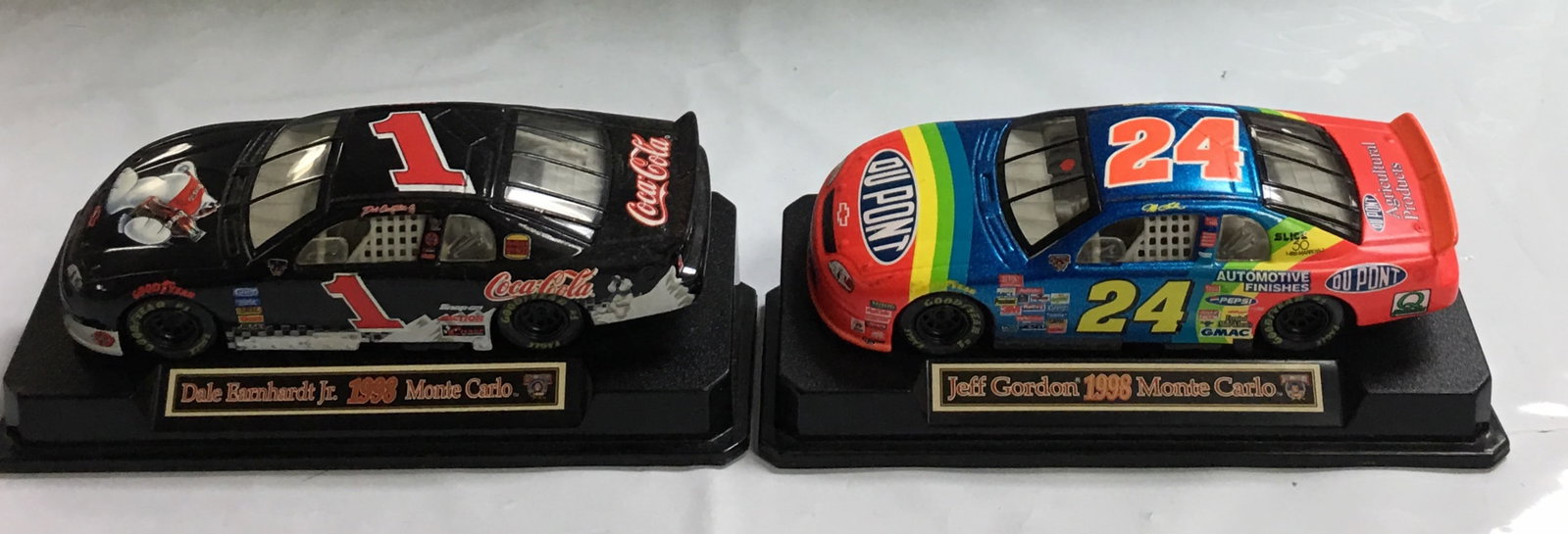 Set of 2 Hasbro 1998 Dale Earnhardt #1 & Jeff Gordon # 24 1:43 Scale Racing Cars (1 of 7)