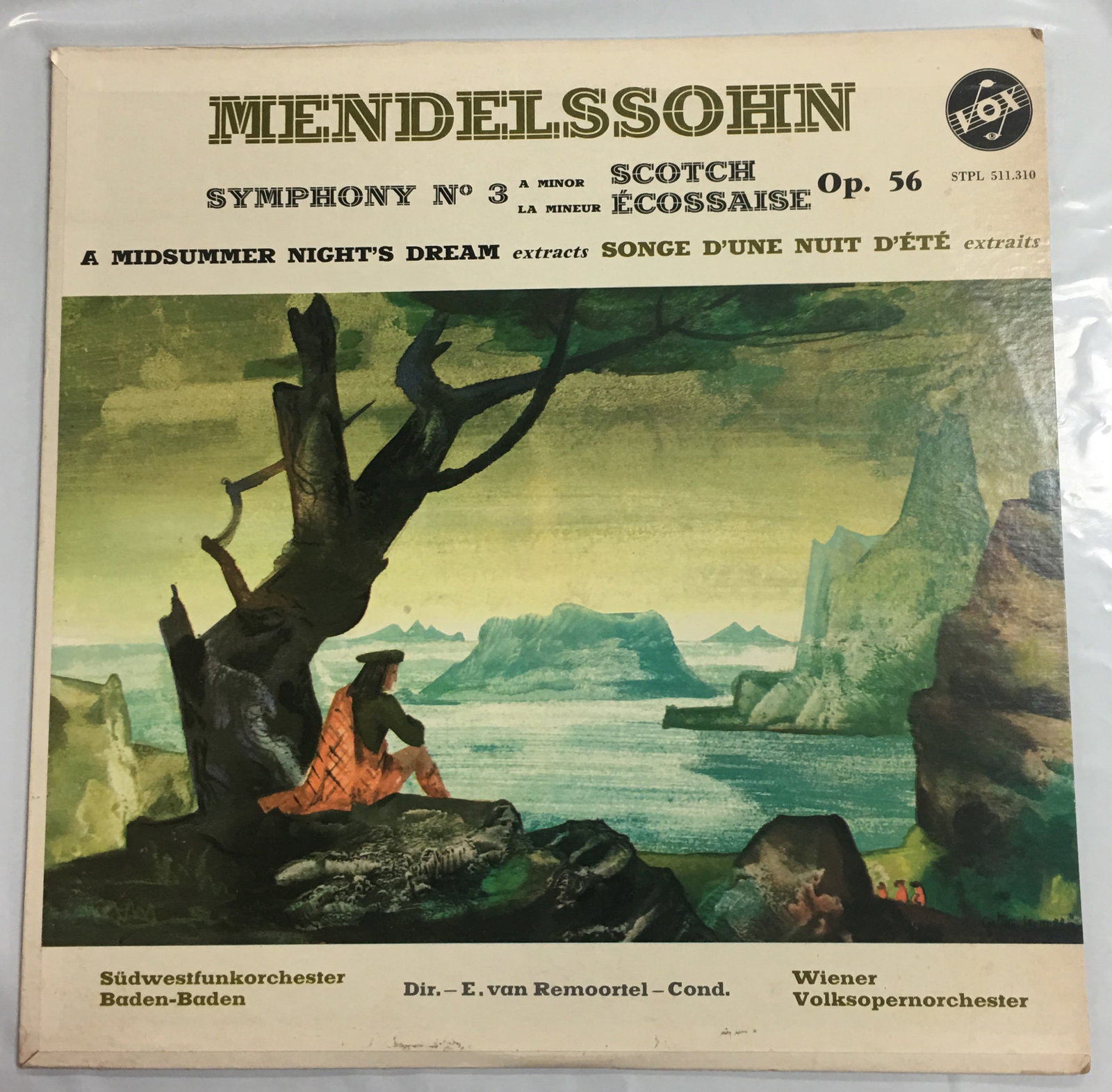 Mendelssohn Symphony No. 3 Scotch, Midsumer Night's Dream LP VOX STPL 511.310 (1 of 4)