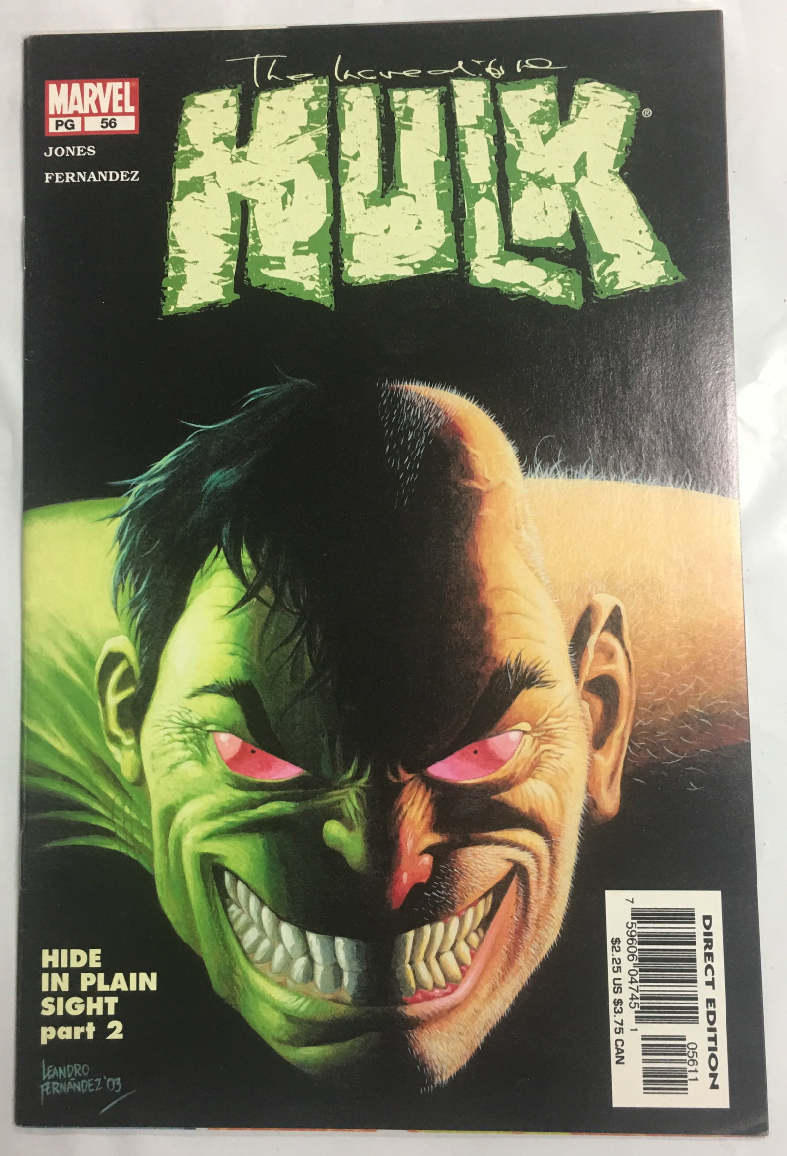 Marvel Comics Direct Edition: The Incredible Hulk, Hide in Plain Sight Part 2 (1 of 3)