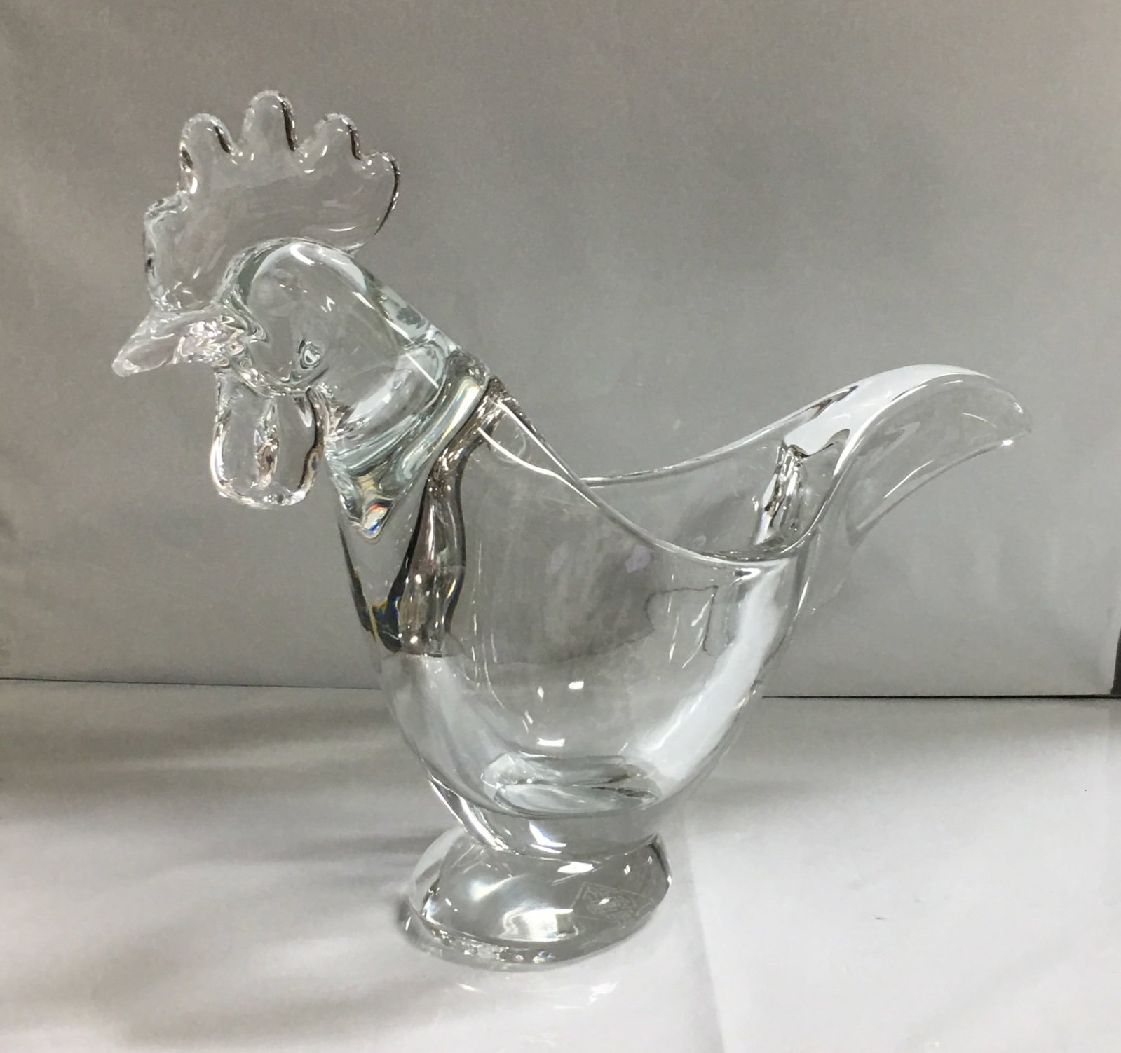 French Vannes Crystal Art Rooster Candy Dish Bowl (1 of 9)